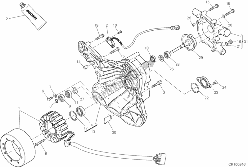 Wszystkie części do Os? Ona Crnkcse Od Strony Lewej Pompy Wody Ducati Monster 1200 S 2020